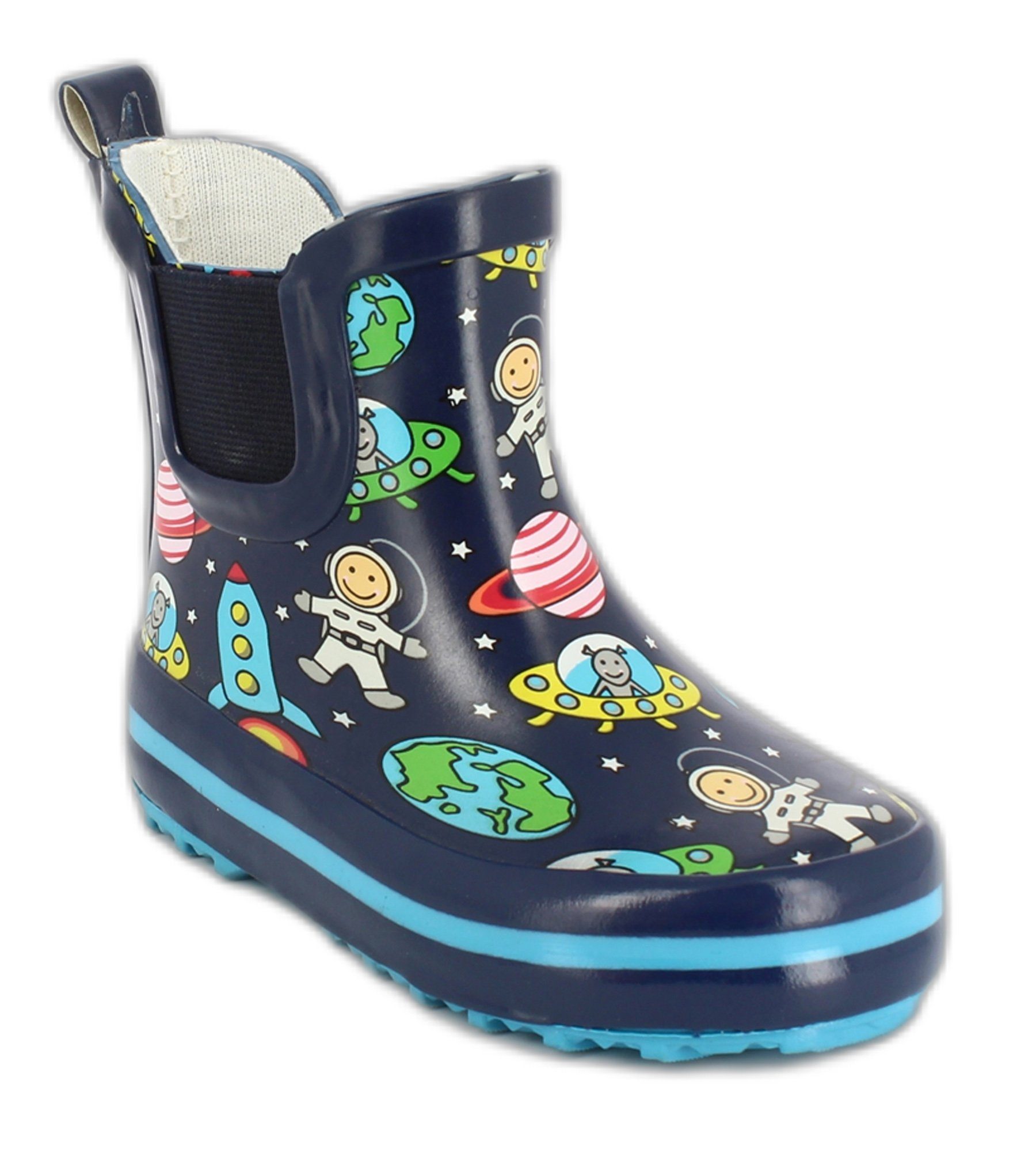 Beck Kleinkinder Gummistiefel Space Gummistiefel (wasserdichte Kurzstiefel, für trockene Füße bei Regenwetter) herausnehmbare Innensohle, weicher flexibler Naturkautschuk