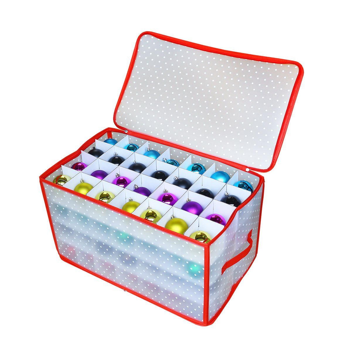 Spetebo Aufbewahrungstasche XL Aufbewahrungsbox für 112 Christbaumkugeln, Weihnachtsschmuck Sortierbox Tragetasche