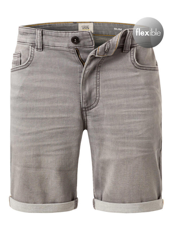 camel active, Jeansshorts, Slim Fit, Baumwoll-Stretch, steingrau