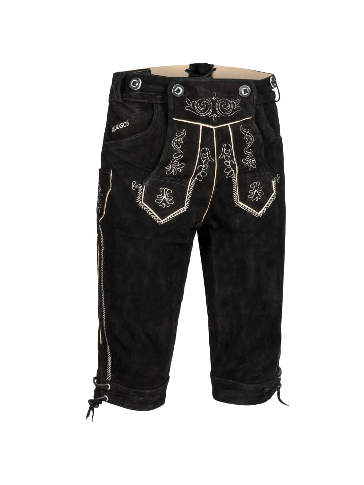 PAULGOS Lederhose Kniebund Echtleder in Schwarz günstig kaufen 44