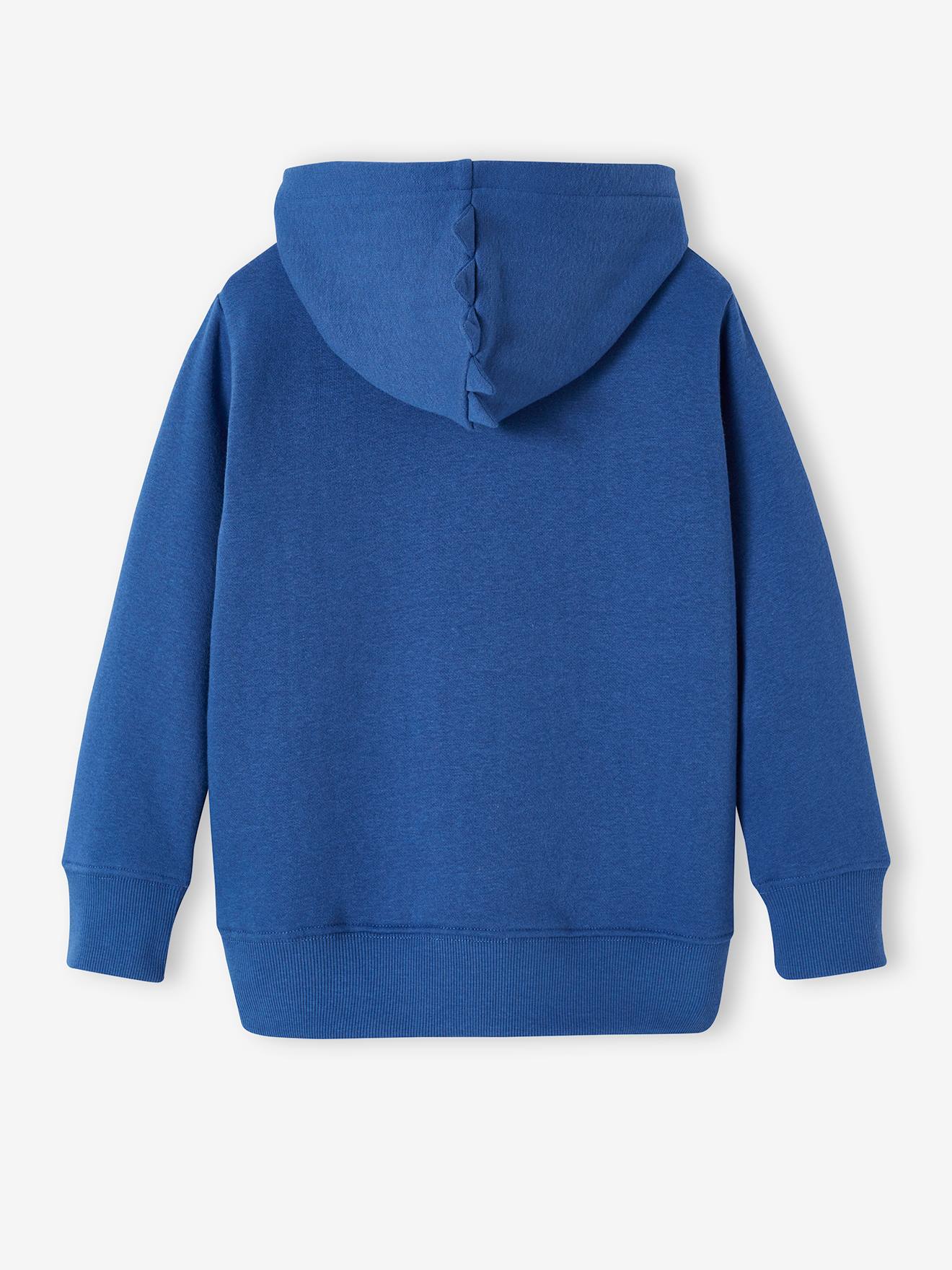 Vertbaudet Jungen Kapuzensweatjacke, Monster-Zacken - blau