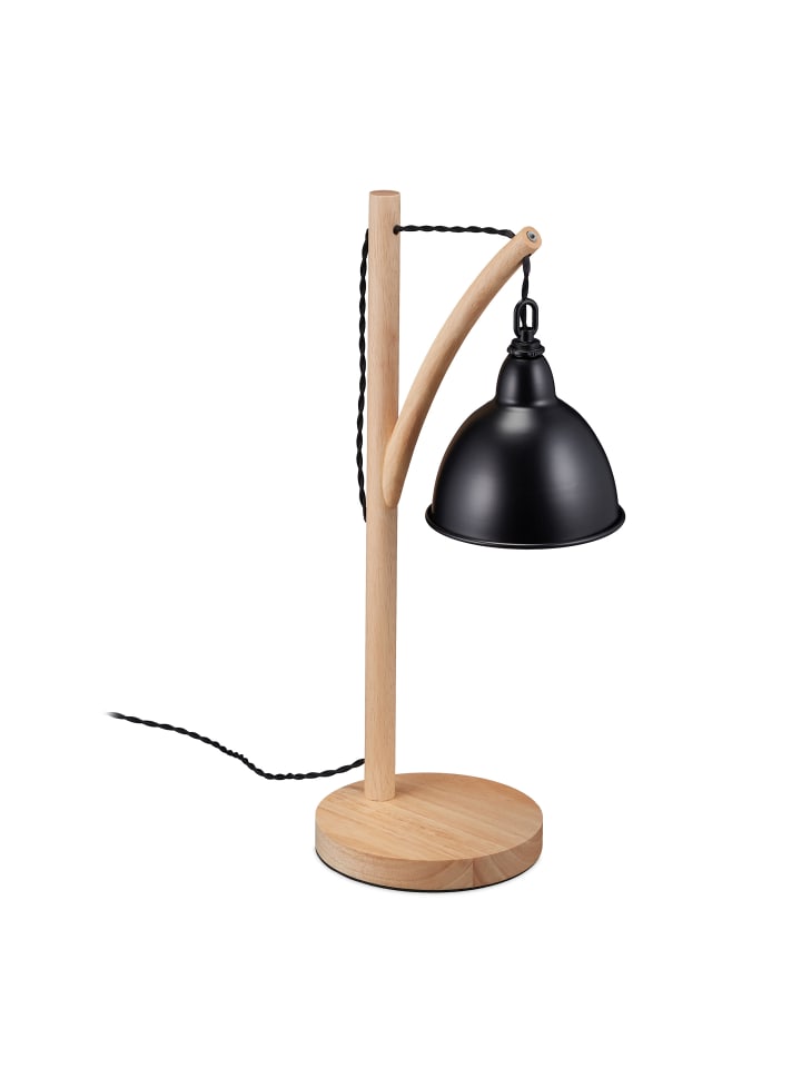 relaxdays Tischlampe in Schwarz - (B)18 x (H)52 x (T)26 cm günstig kaufen onesize
