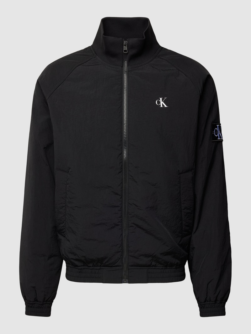 Blouson mit Logo-Print und Eingrifftaschen in black