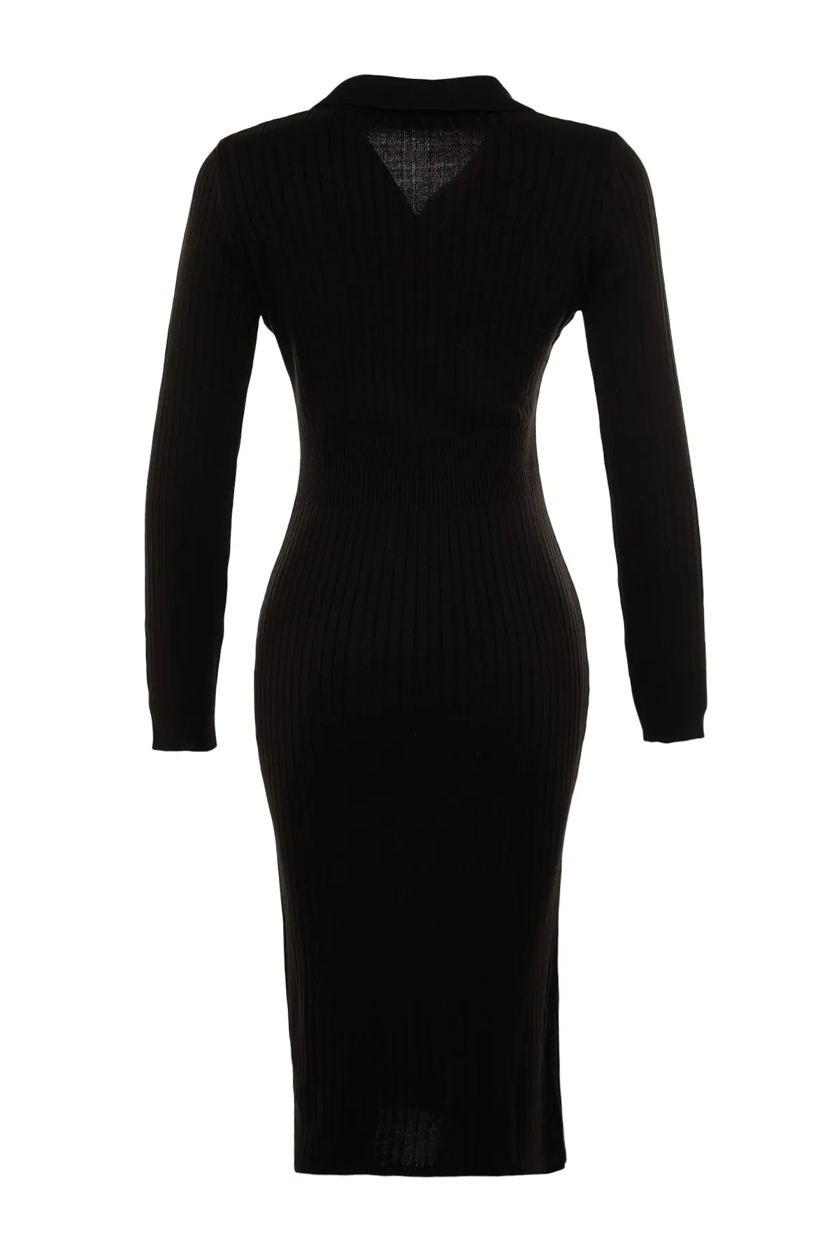 Trendyol Collection  Schwarzes schwarzes Midi-Strickkleid mit Rollkragen TWOAW22EL1376 Kleid TWOAW22EL1376