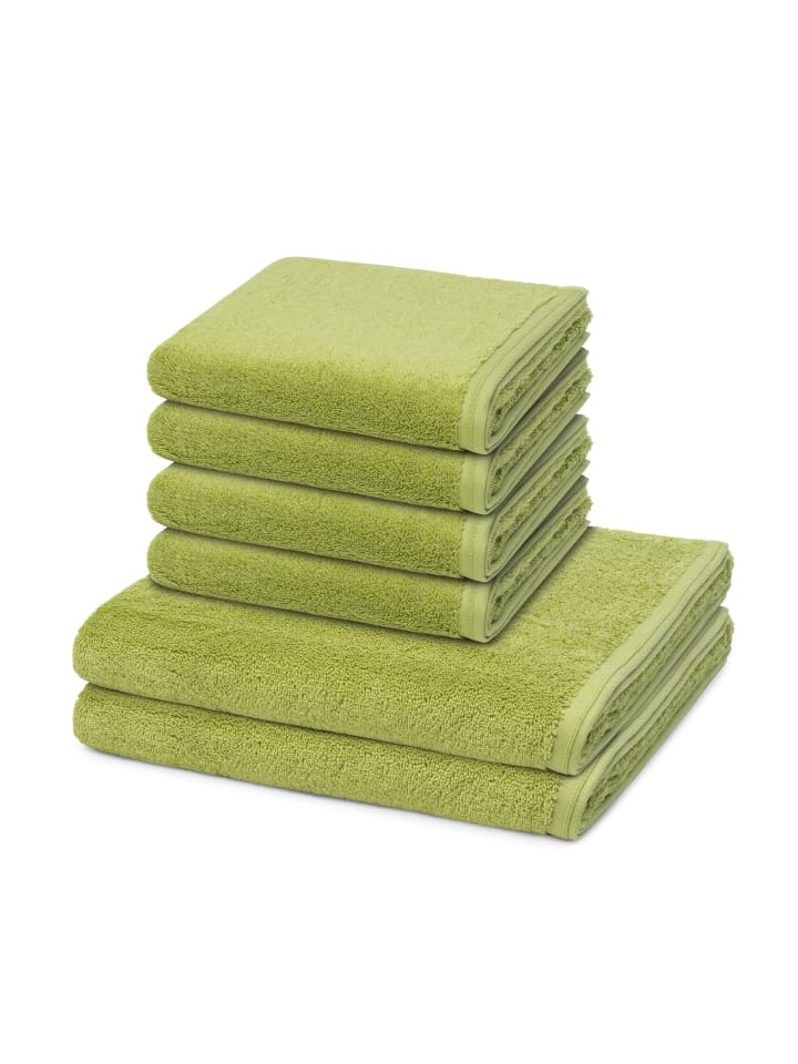 Vossen 4 X Handtuch 2 X Duschtuch im Set Vegan Life in Avocado günstig kaufen 6