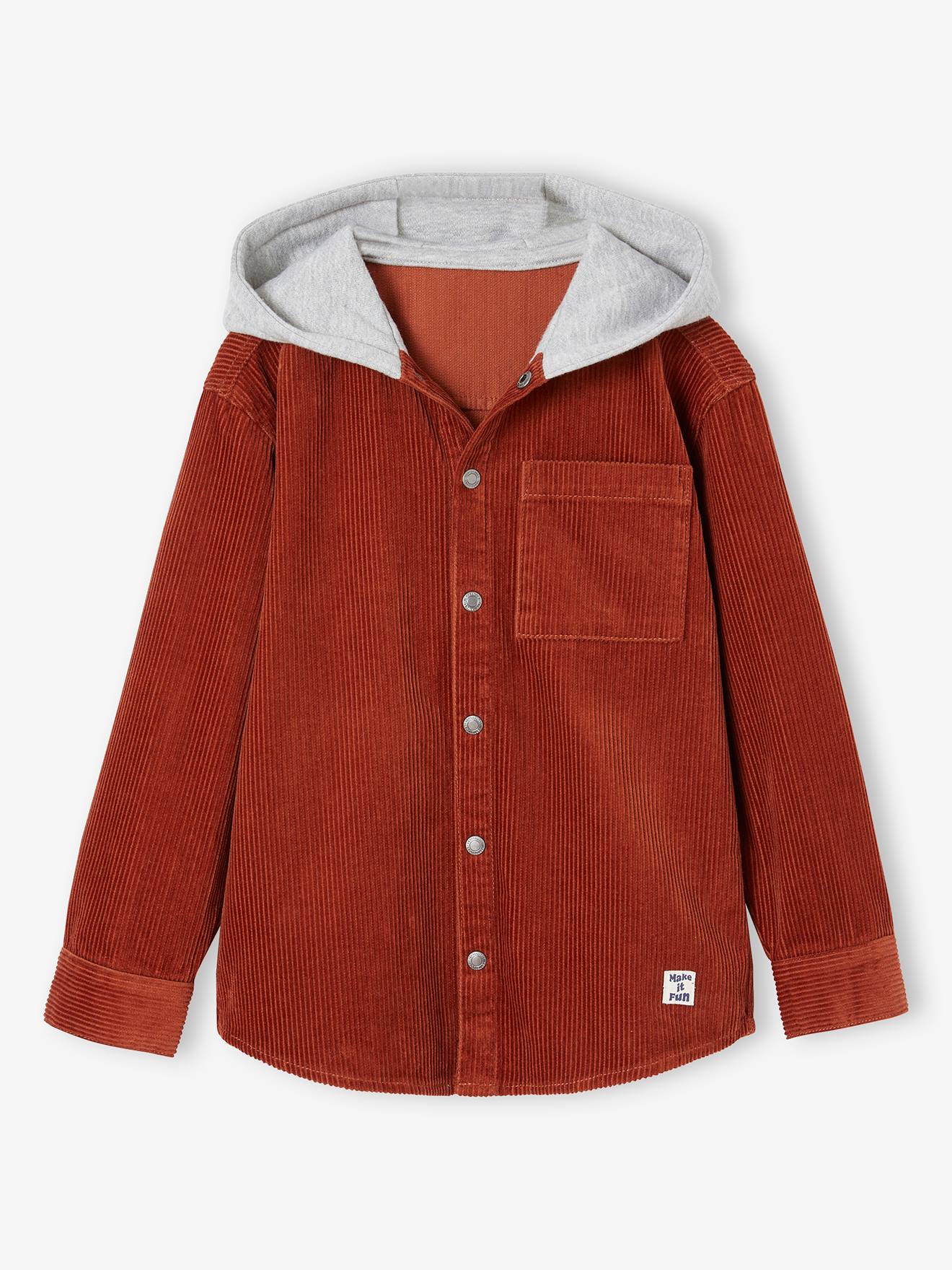 Vertbaudet Jungen Overshirt mit Kapuze - rost