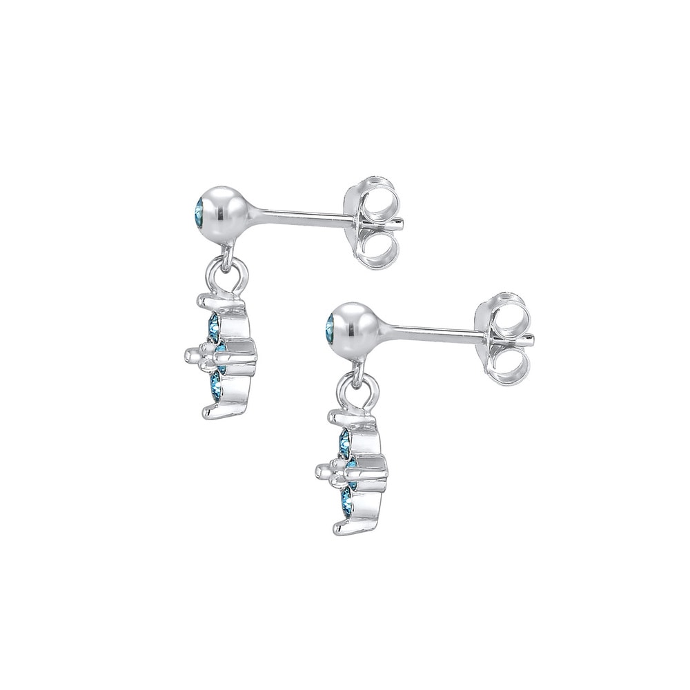 Elli Elli Boucles d'Oreilles Kinder Blume Kristalle Süss 925 Silber Boucles d'oreilles