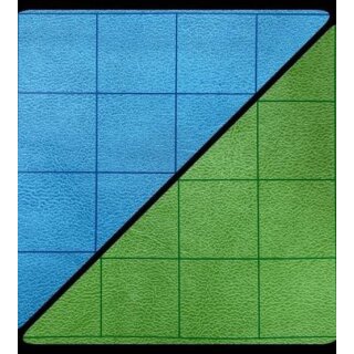Battlemat 1” Reversible Blue-Green Squares (23½” x 26” Playing Surface)