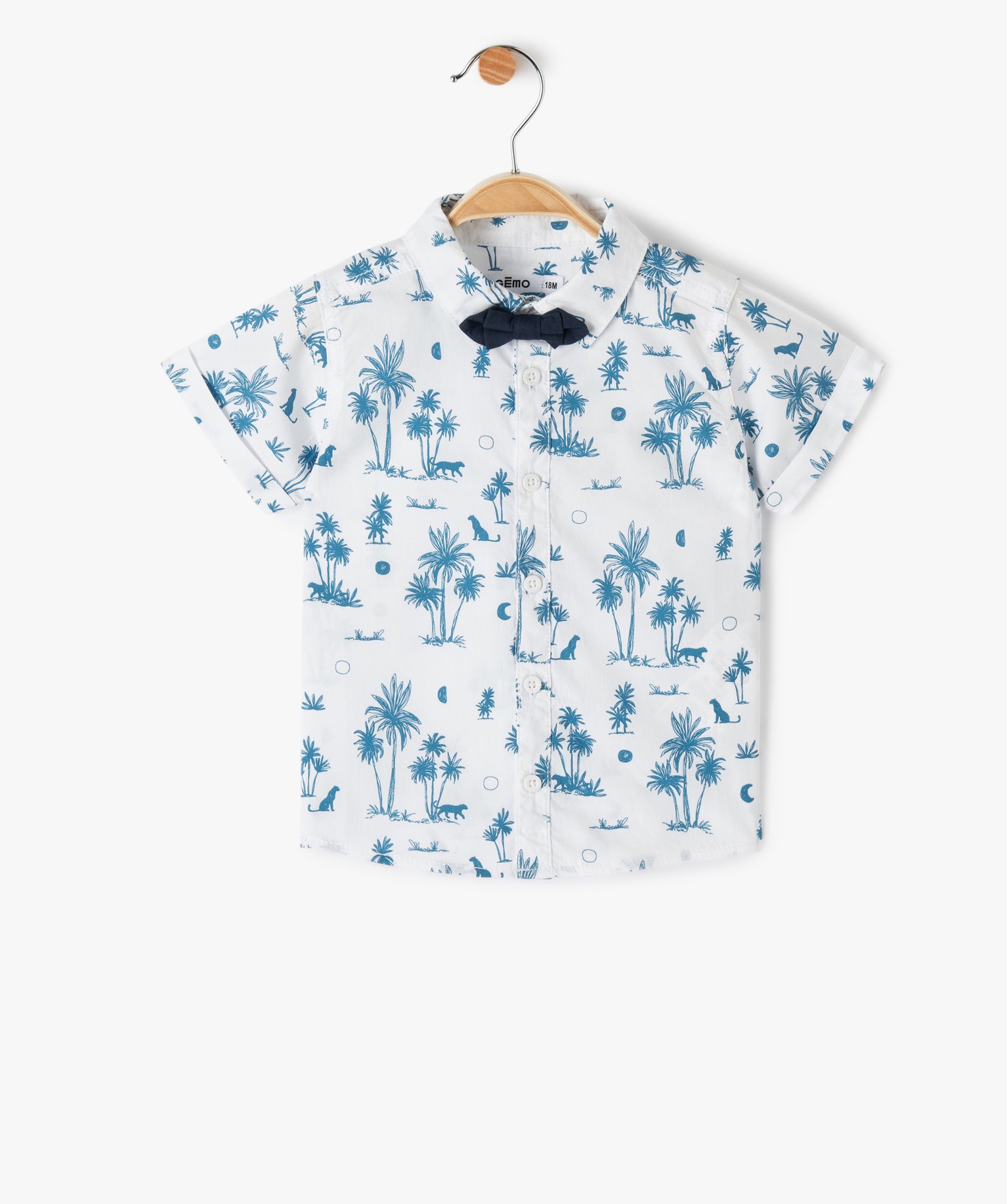 Ensemble bébé Garçon 2 pièces : chemise + n?ud papilllon gris clair | GEMO