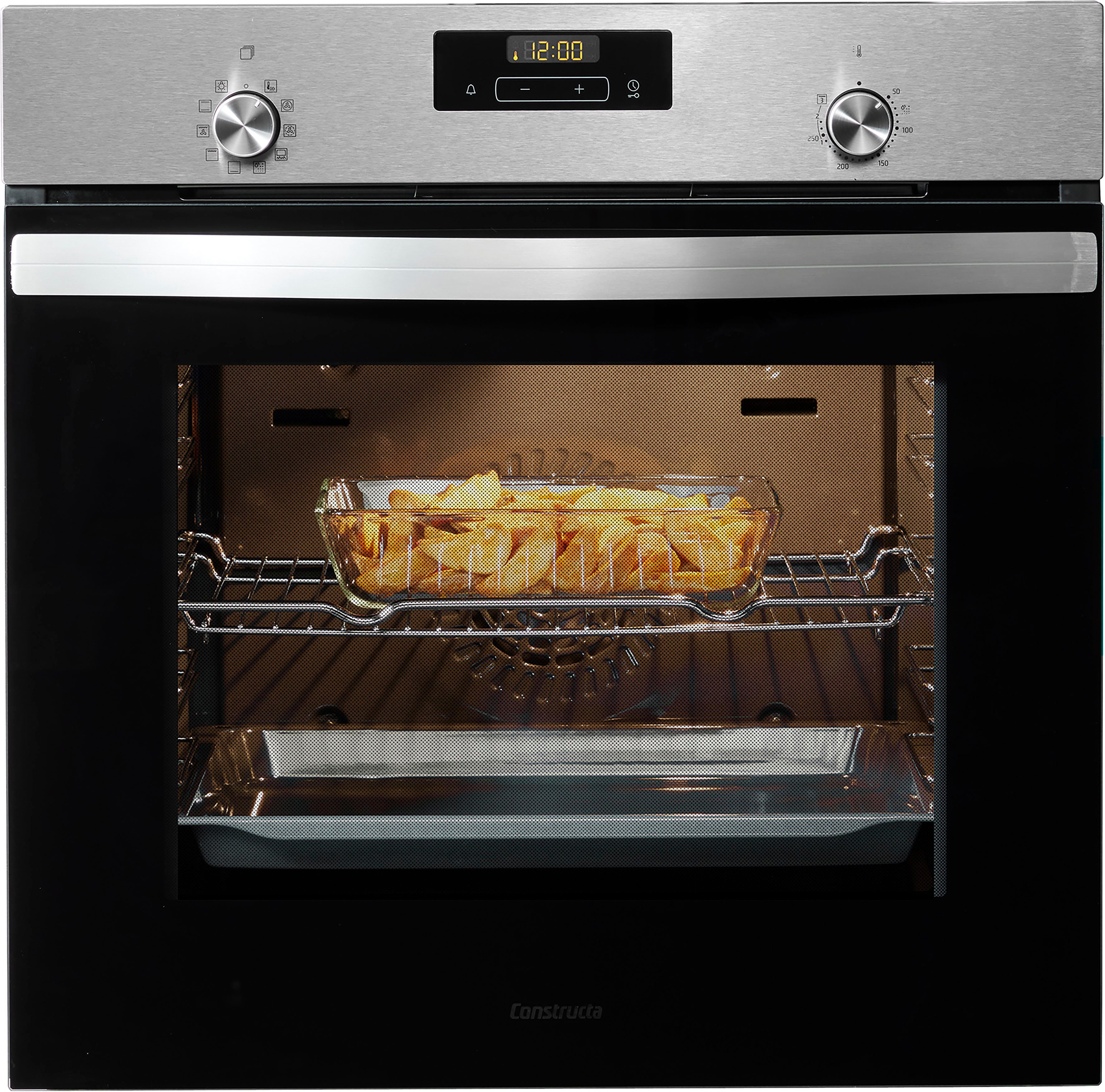 Constructa Einbaubackofen CF3M61052, mit Teleskopauszug nachrüstbar, Hydrolyse
