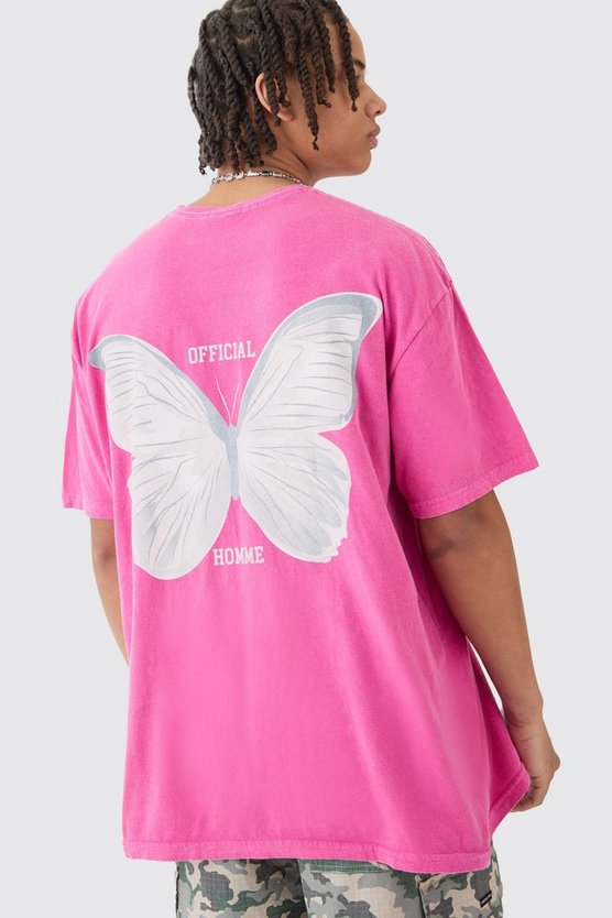 Oversize T-Shirt mit Schmetterlings-Print