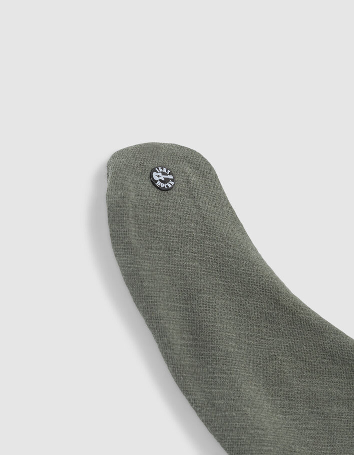 Bavoir kaki clair print rock coton bio bébé