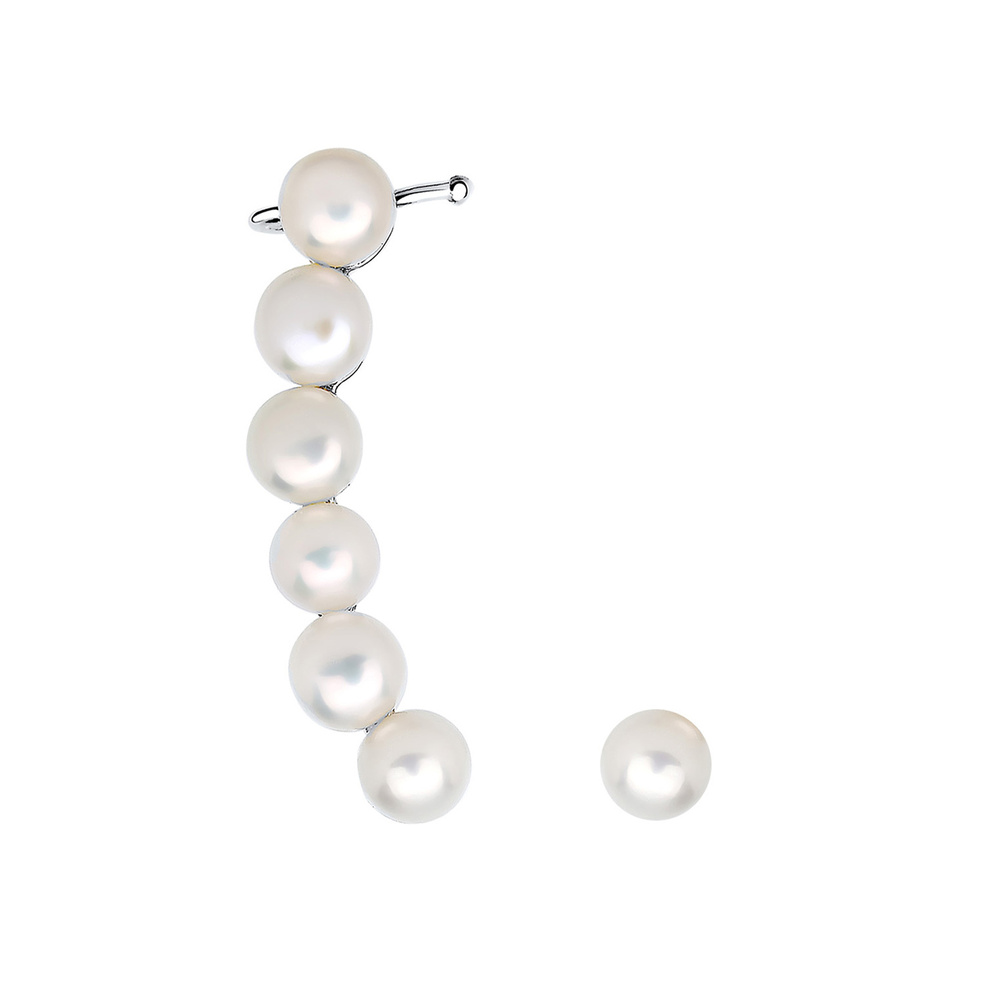 Elli Elli Boucles d'Oreilles Süwasserzuchtperle Earcuff Statement 925 Silber Boucles d'oreilles