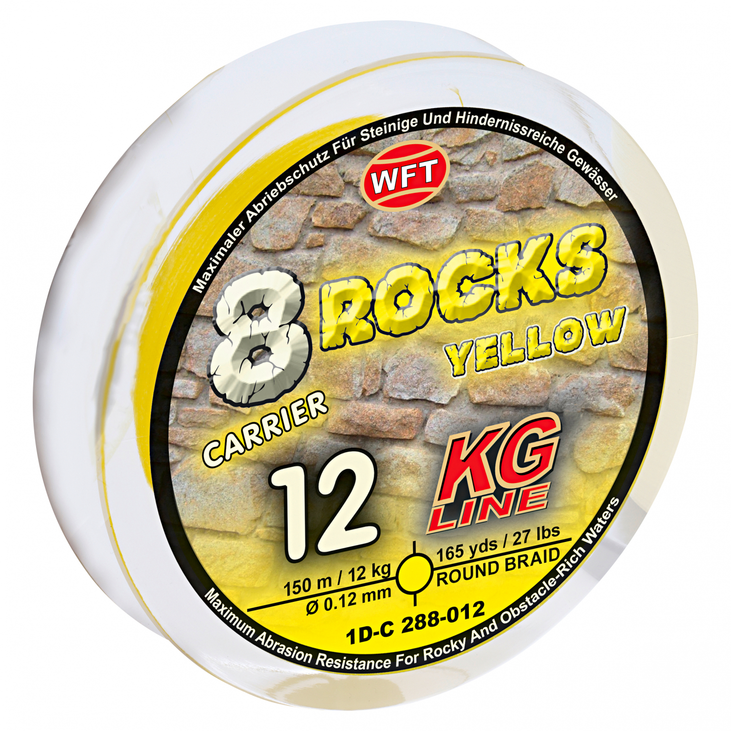 WFT Angelschnur 8 Rocks KG / 8-Carrier Super Braid (gelb)