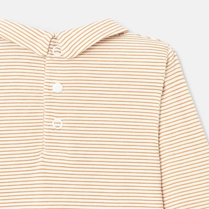 T-shirt en jersey col polo beige naissance Absorba