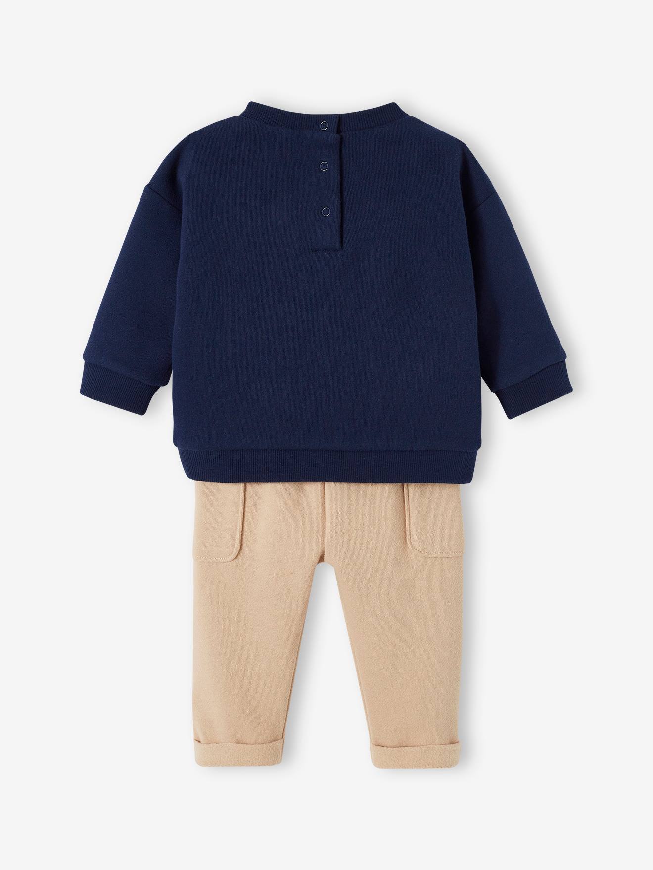 Vertbaudet Baby Weihnachts-Geschenkset: Sweatshirt & Baggyhose - marine