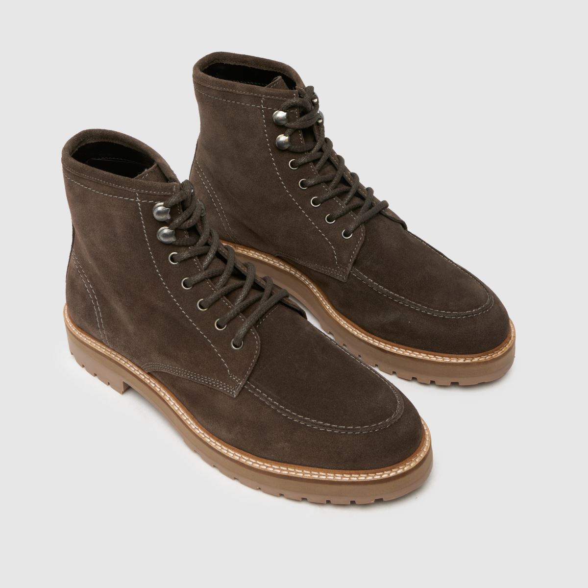 Schuh Django velúr fűzős csizma szürke színben
