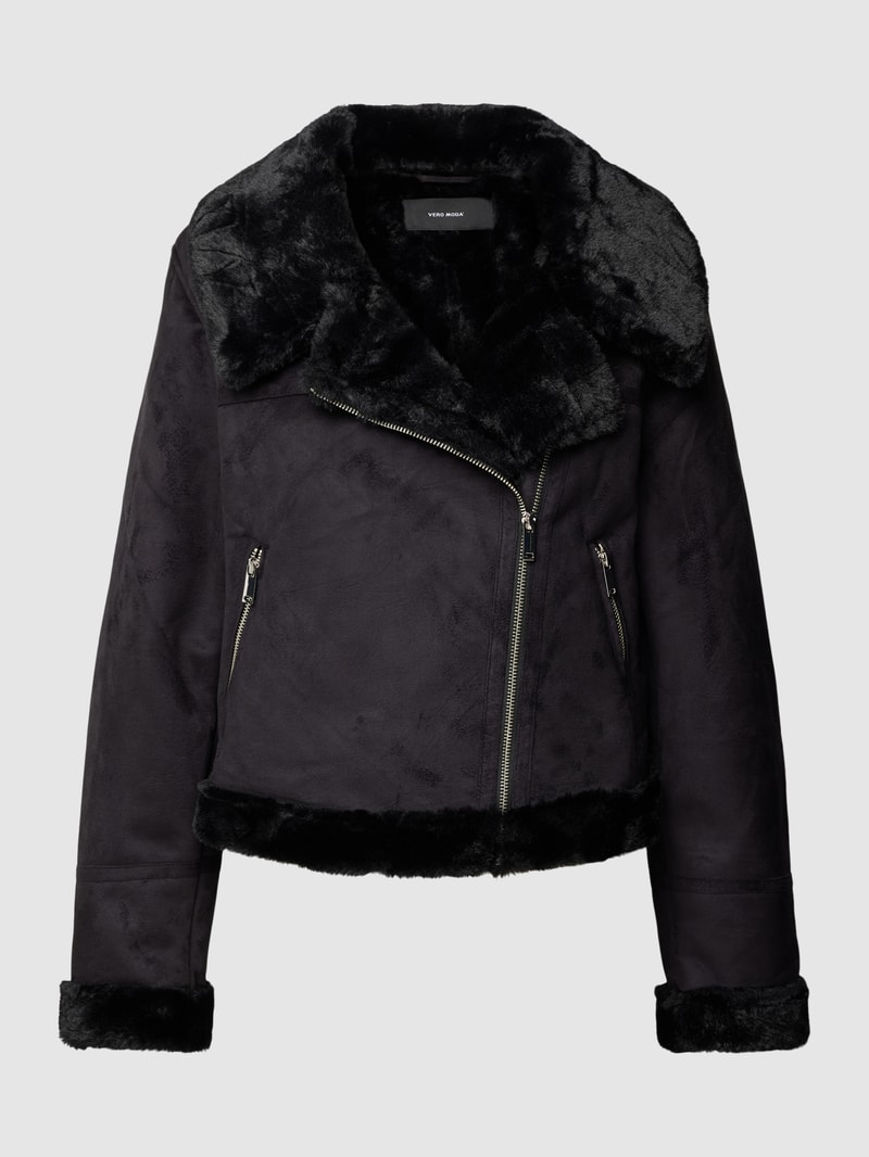 Bikerjacke in Leder-Optik Modell 'PEGGY' in schwarz