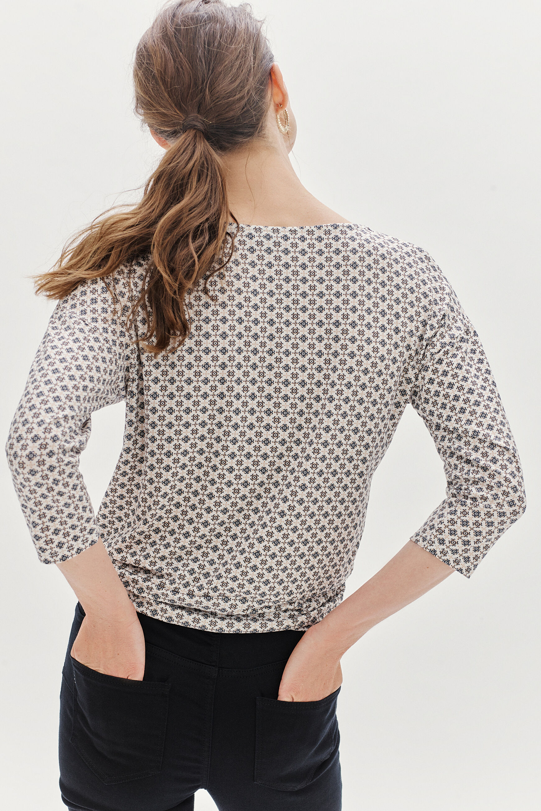 t-shirt jimmy-azulejo ivoire femme