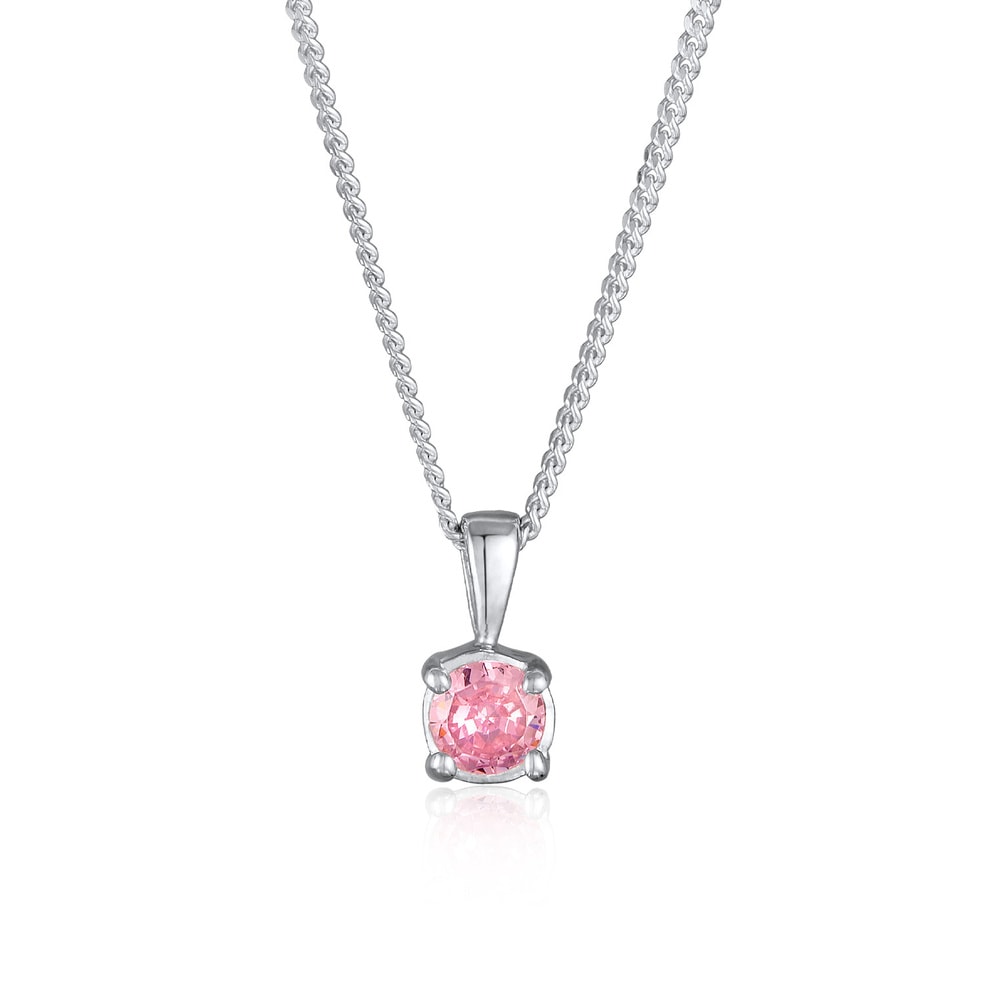 Elli Elli Collier Femmes Solitaire pendentif Basic avec cristal rose en argent sterlin collier