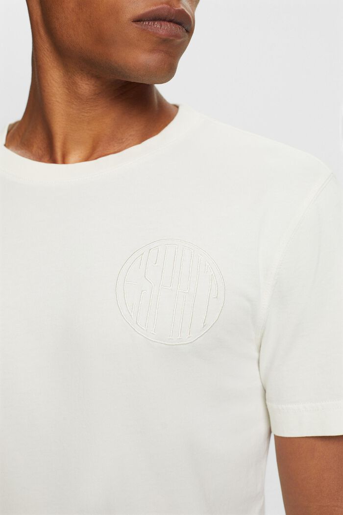 T-Shirt mit Sticklogo, 100 % Bio-Baumwolle