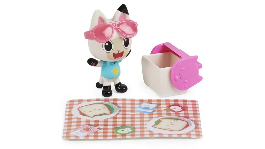 Gabby’s Dollhouse, Carlita-Spielzeugauto mit Pandy Paws-Sammelfigur, 2 Zubehörteilen und 1 Überraschungsbox
