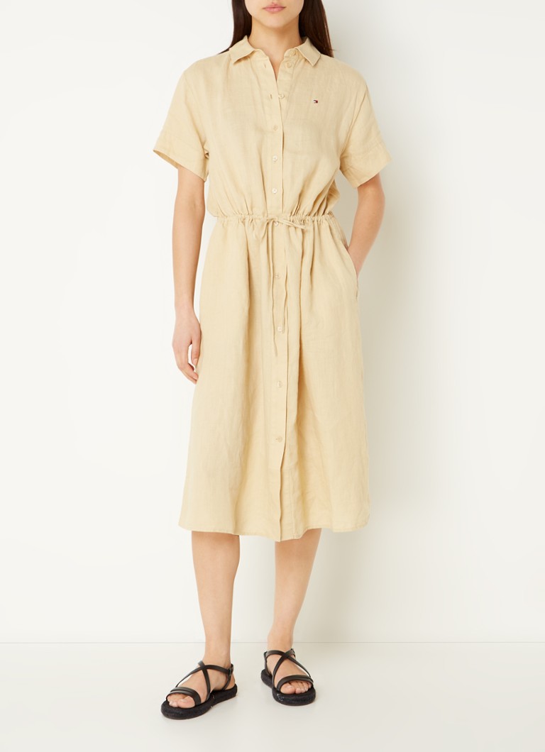 Rochie midi cu logo din in Tommy Hilfiger