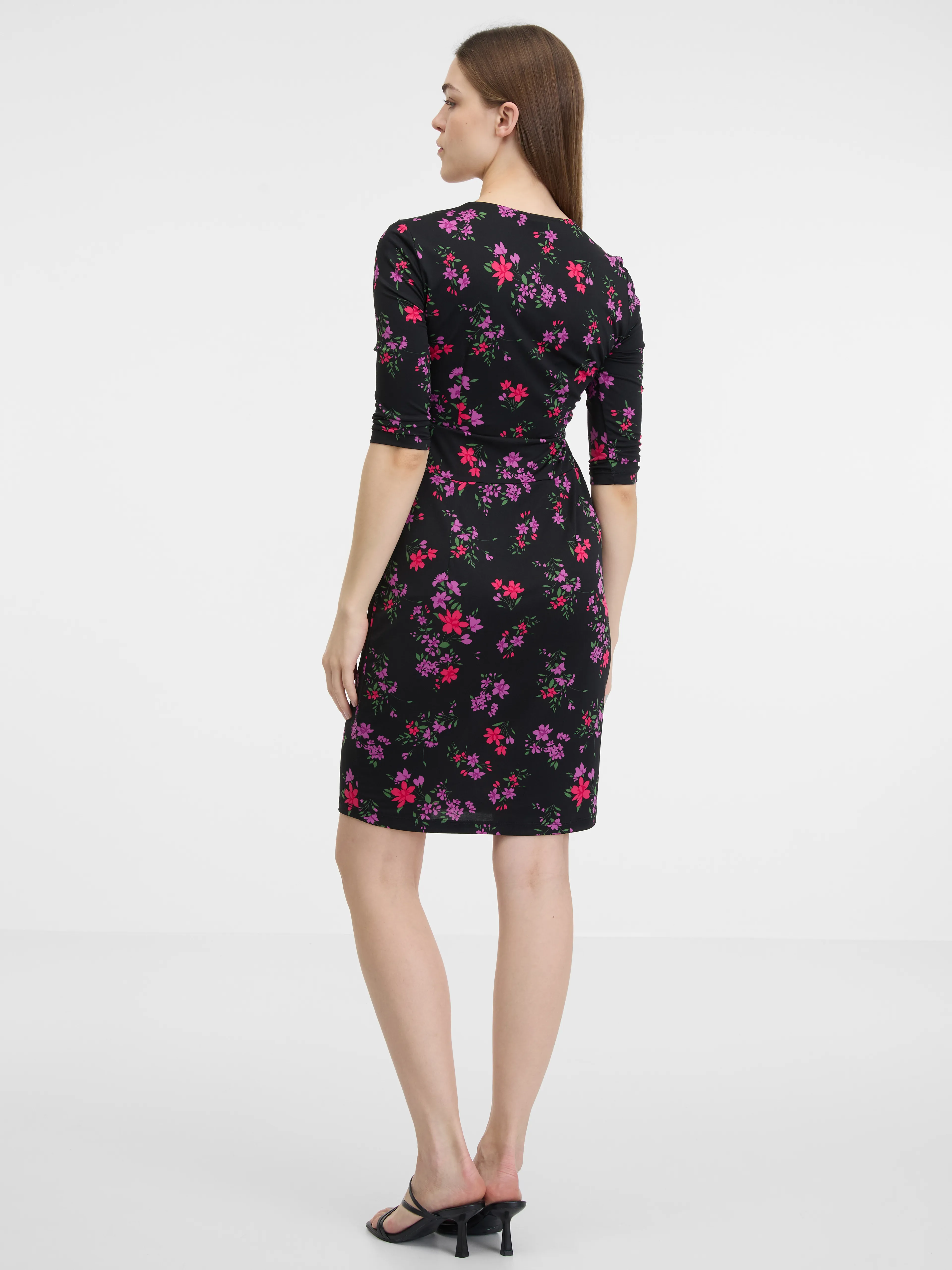 Schwarzes Damen-Blumenkleid ORSAY