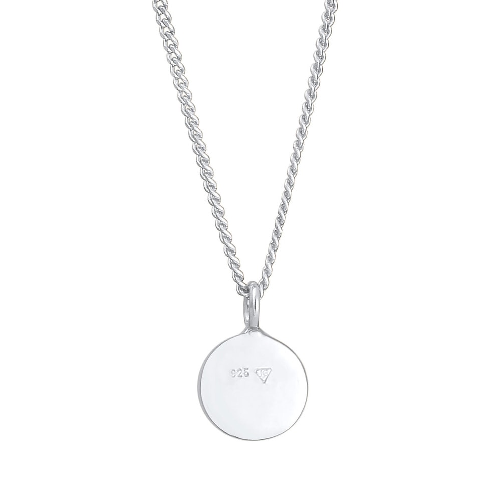 Elli Elli Collier Enfants Smile Emoji pendentif plaquette avec émail orange en argent  collier