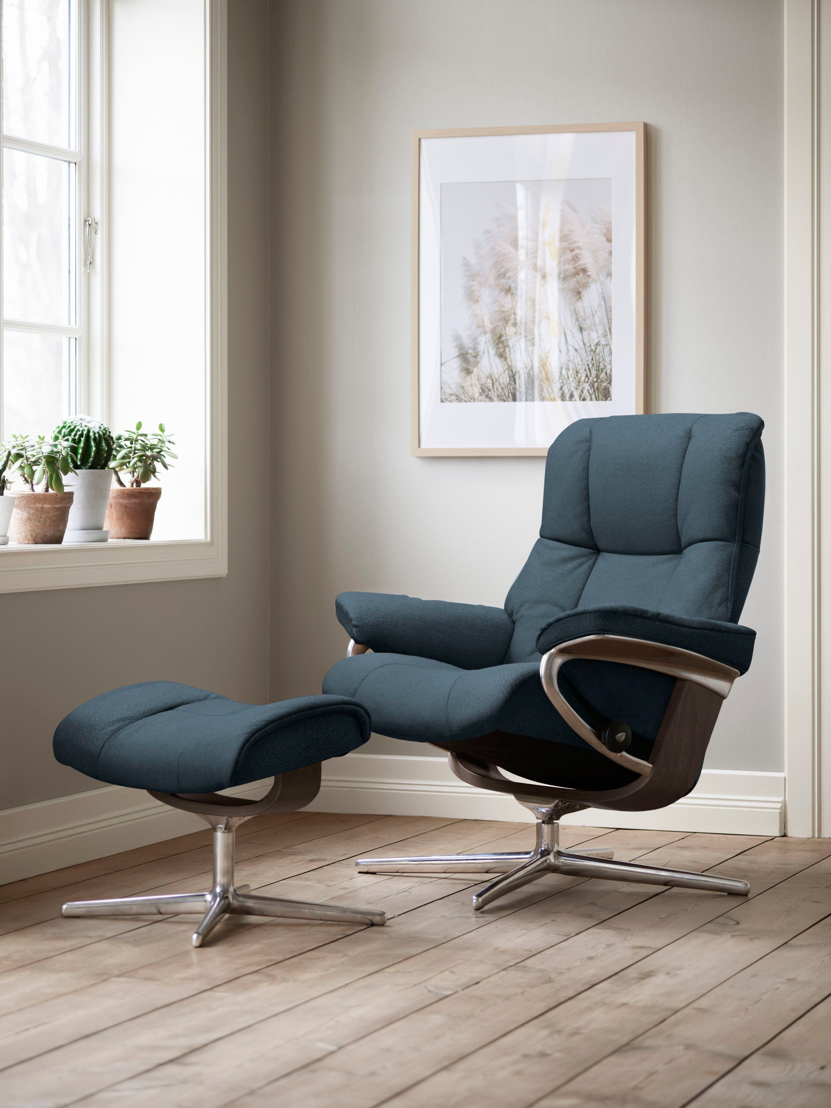 Stressless® Relaxsessel Mayfair (Set, Relaxsessel mit Hocker), mit Hocker, mit Cross Base, Größe S, M & L, Holzakzent Wenge