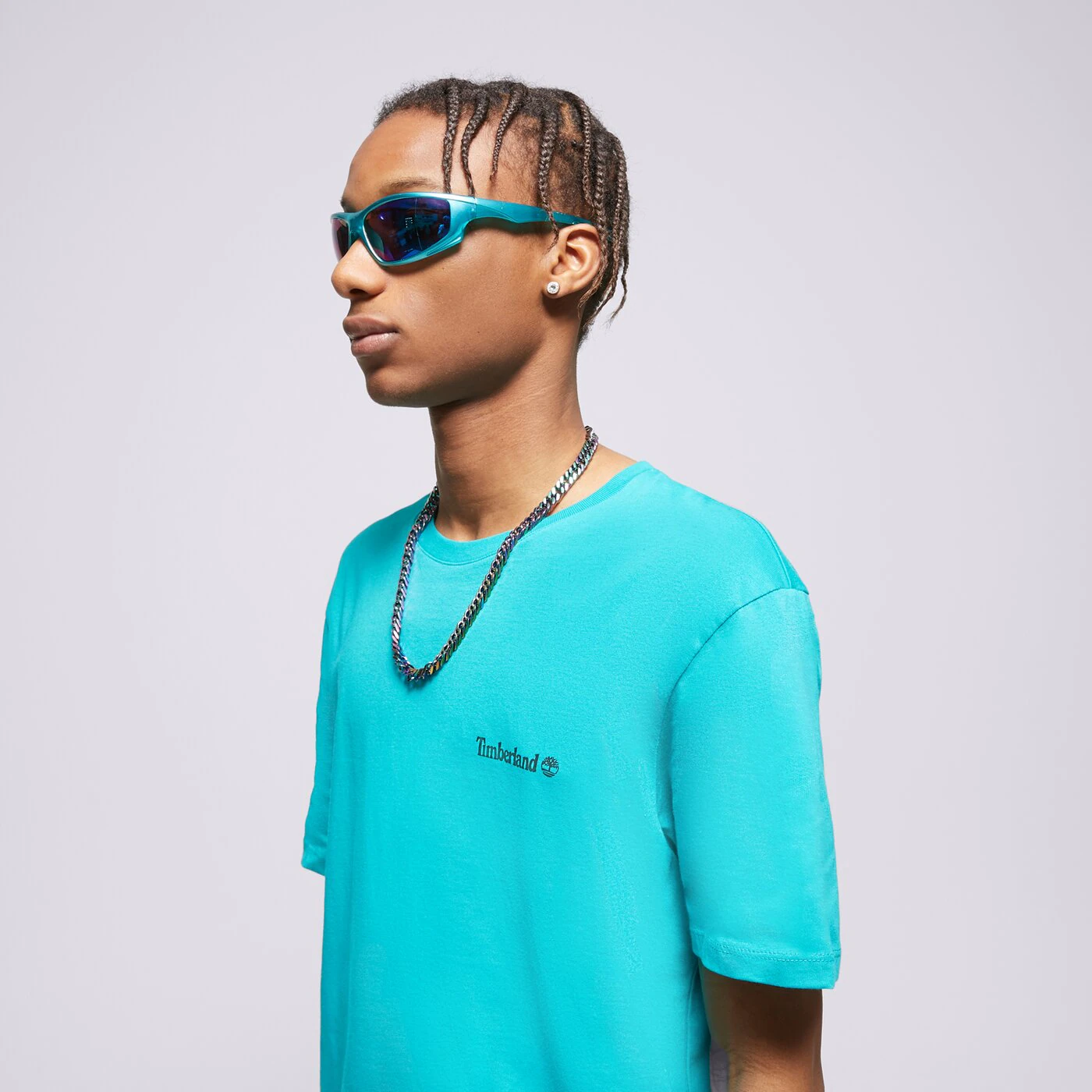 TIMBERLAND T-SHIRT SMALL LOGO PRINT Türkis