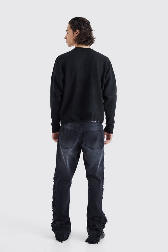 Kastiger Oversize Pullover mit Detail