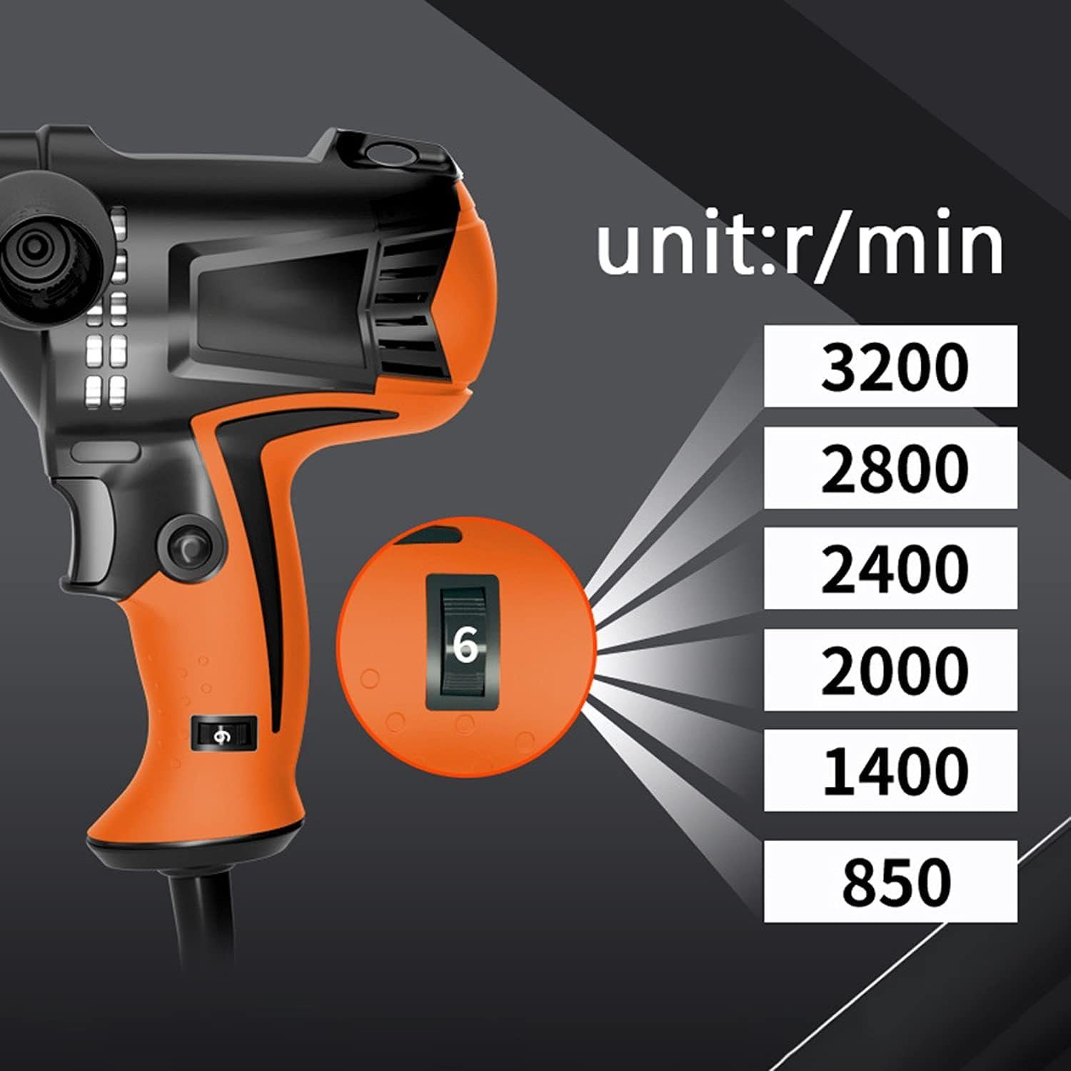 Yoyaxi Poliermaschine Mini-Polierset mit 980 W und 6 einstellbaren Stufen, (1 tlg), Auto- und Lackpolierset mit 14 Schwämmen und 11 Zubehörteilen