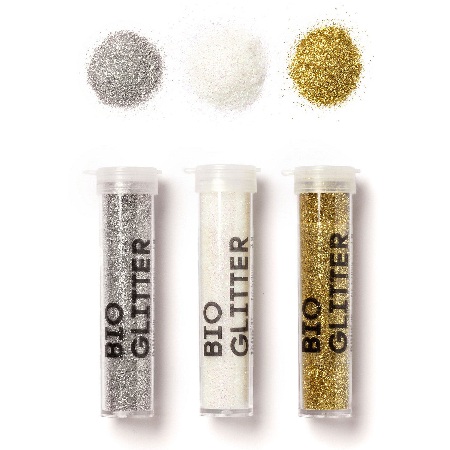 folia Bio Glitter, gold-silber-weiß, 5x 7 g