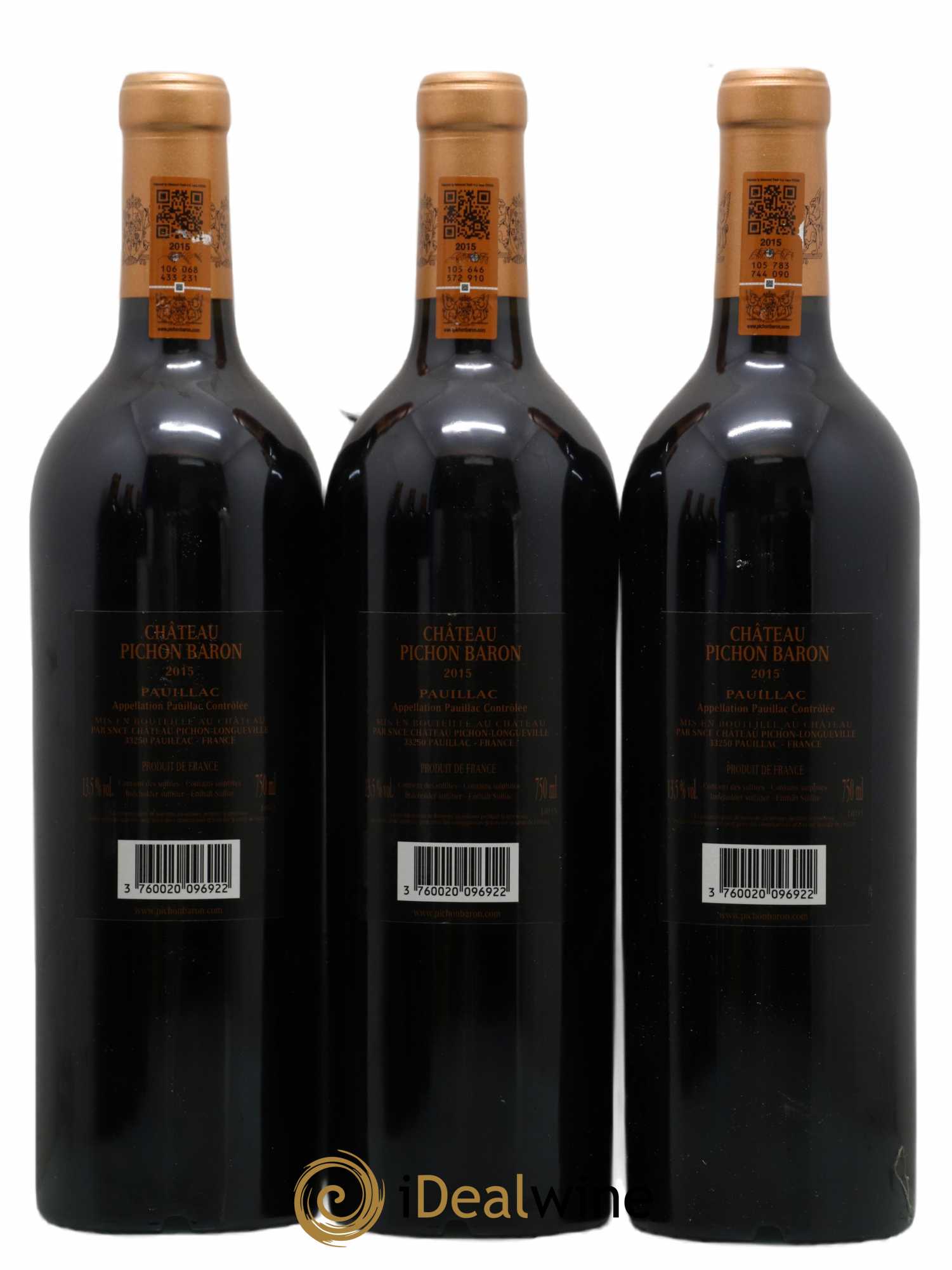 Pichon Longueville Baron 2ème Grand Cru Classé  2015 - Lot de 12 Bouteilles