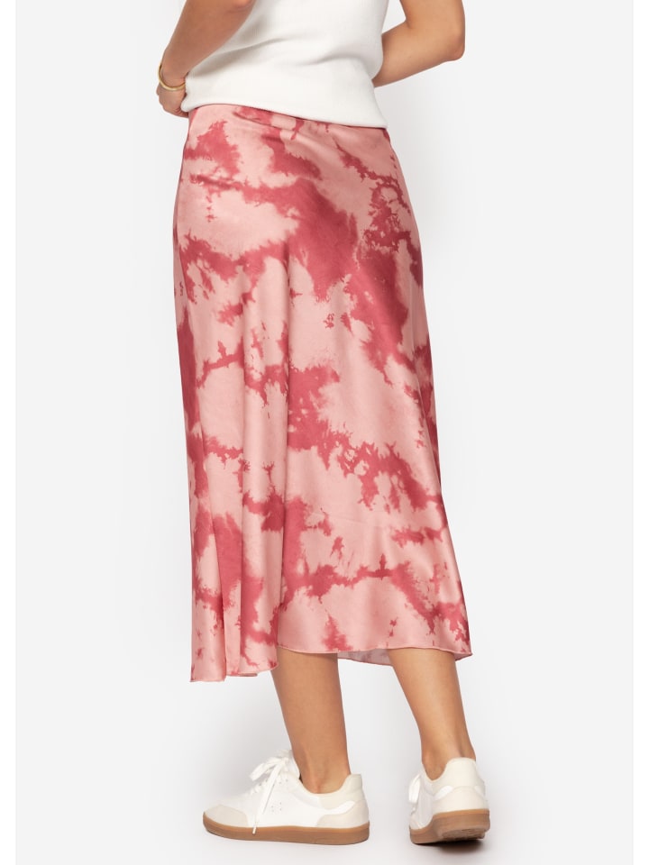 SASSYCLASSY Satinrock mit Batikdruck in Rosa günstig kaufen