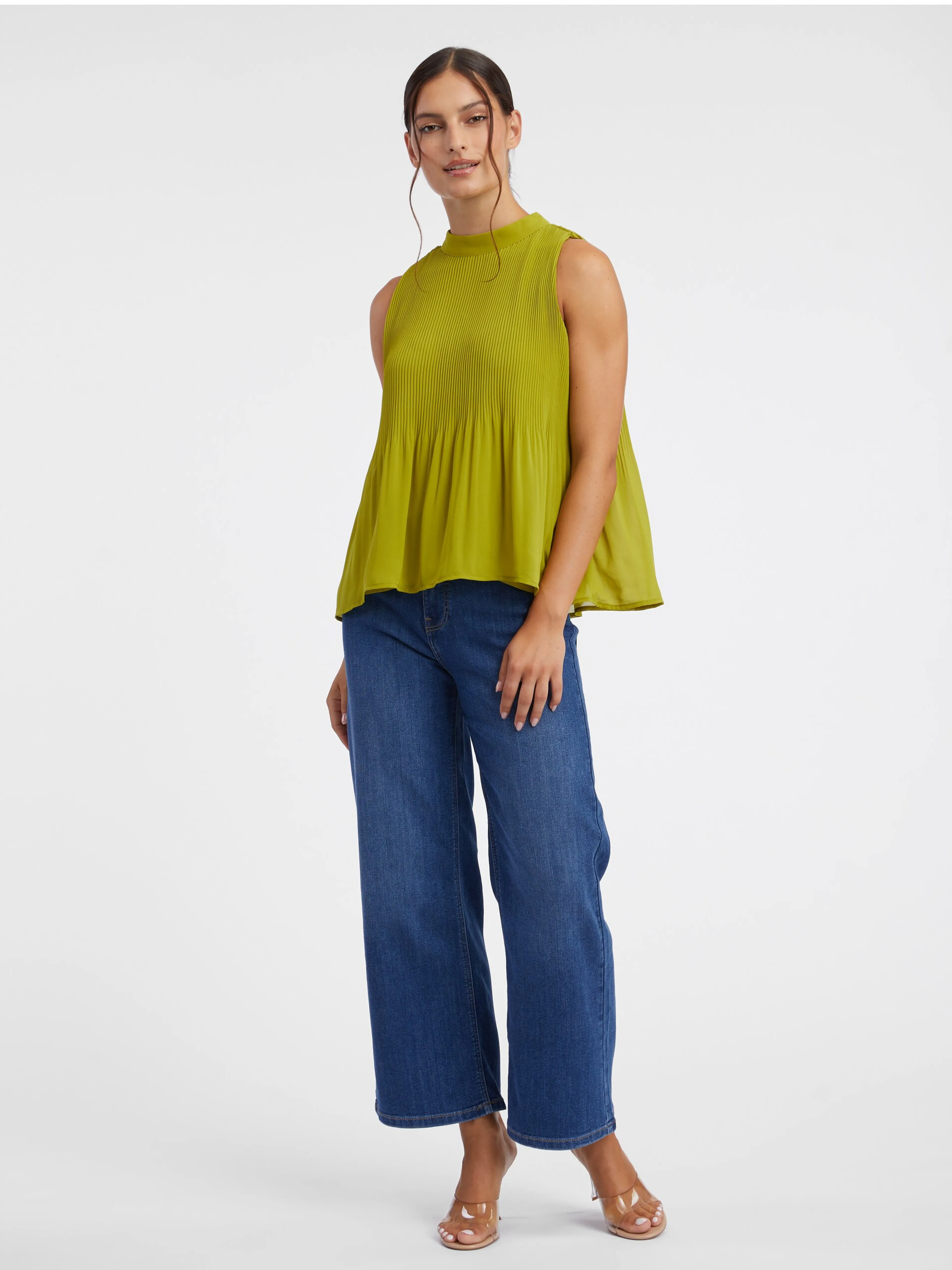 Grüne Damen-Rippenbluse ORSAY