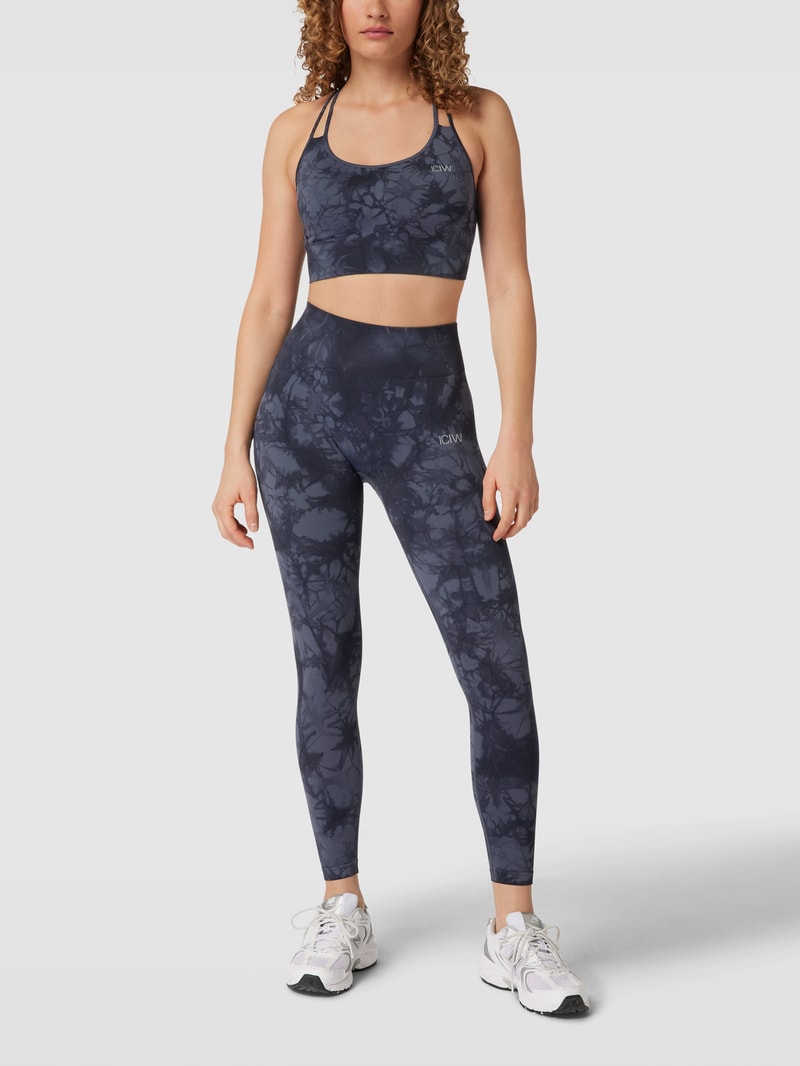 Leggings mit Allover-Muster Modell 'Seamless' in dunkelblau