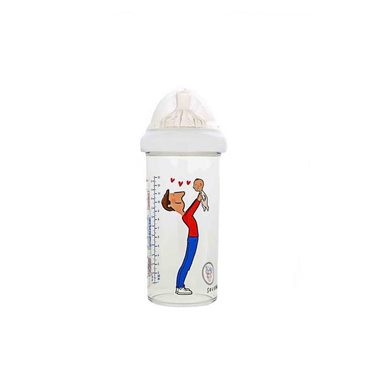 Biberon 6+ mois 360 ml anti-coliques Papa et bébé Le biberon français
