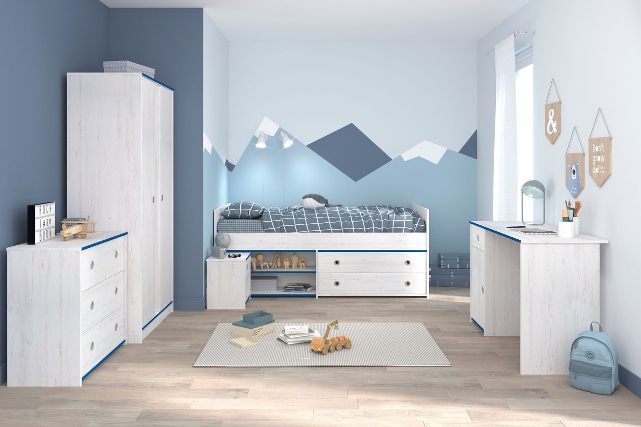 Parisot Kinderzimmer, 5-tlg., Smoozy 36 - Kanten drehbar - Pink oder Blau