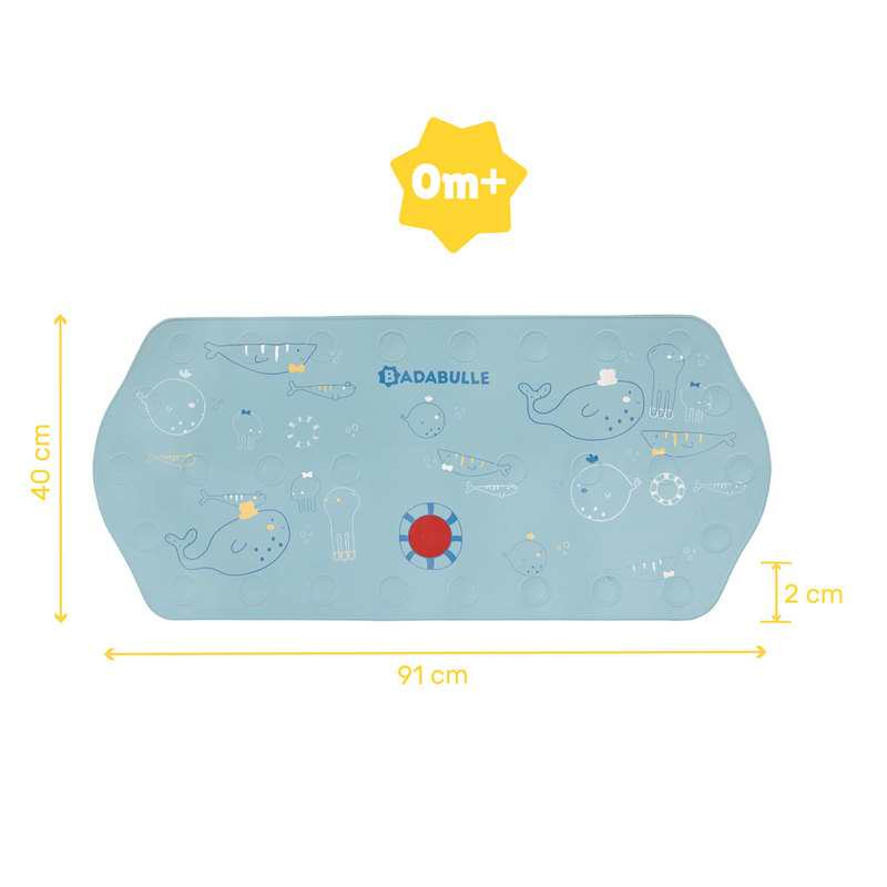 Tapis de bain XXL avec indicateur thermosensible animaux marin Badabulle