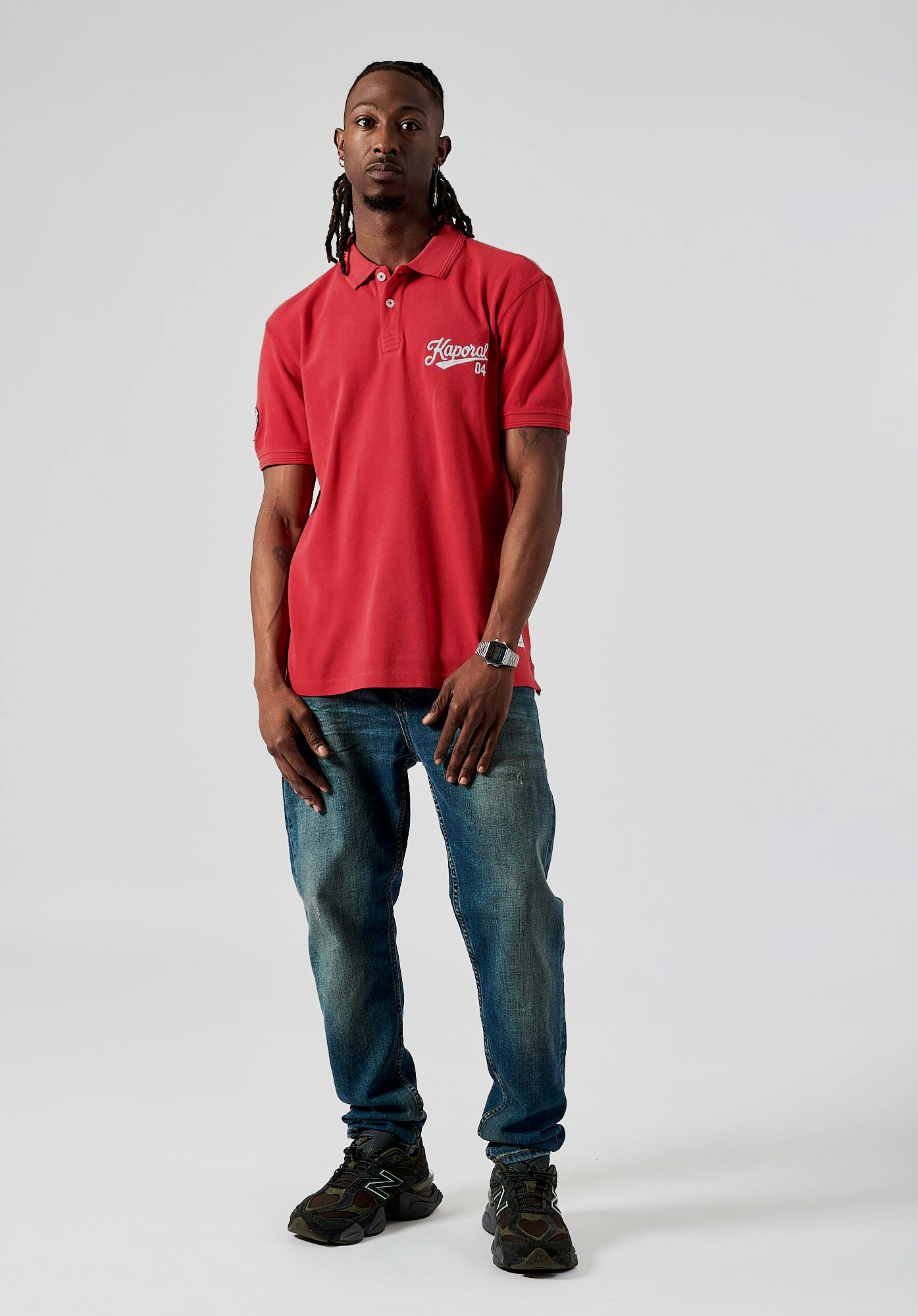 BARNI  Polo rouge Homme en 100% coton bio