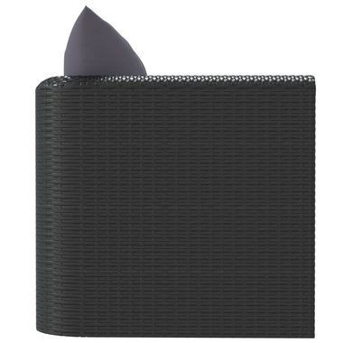 vidaXL Loungesofa Sessel mit Auflagen Poly Rattan Schwarz, 1 Teile