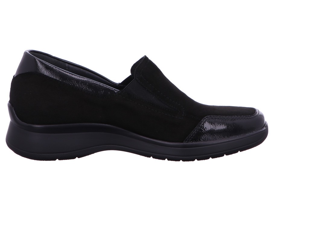 SEMLER Klassische Slipper schwarz K-LACK/SAMT-CHEV.
