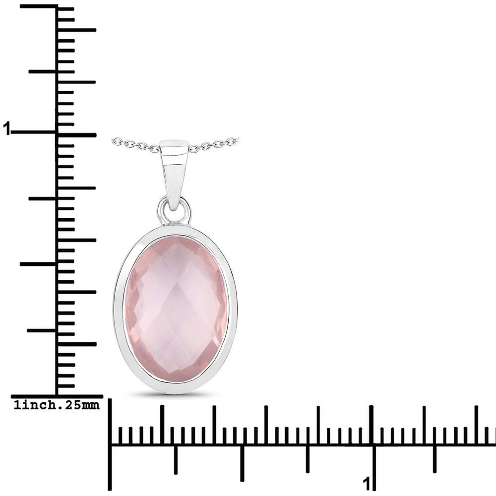 Rafaela Donata Chaîne Argent sterling Quartz rose en Argent Bijoux