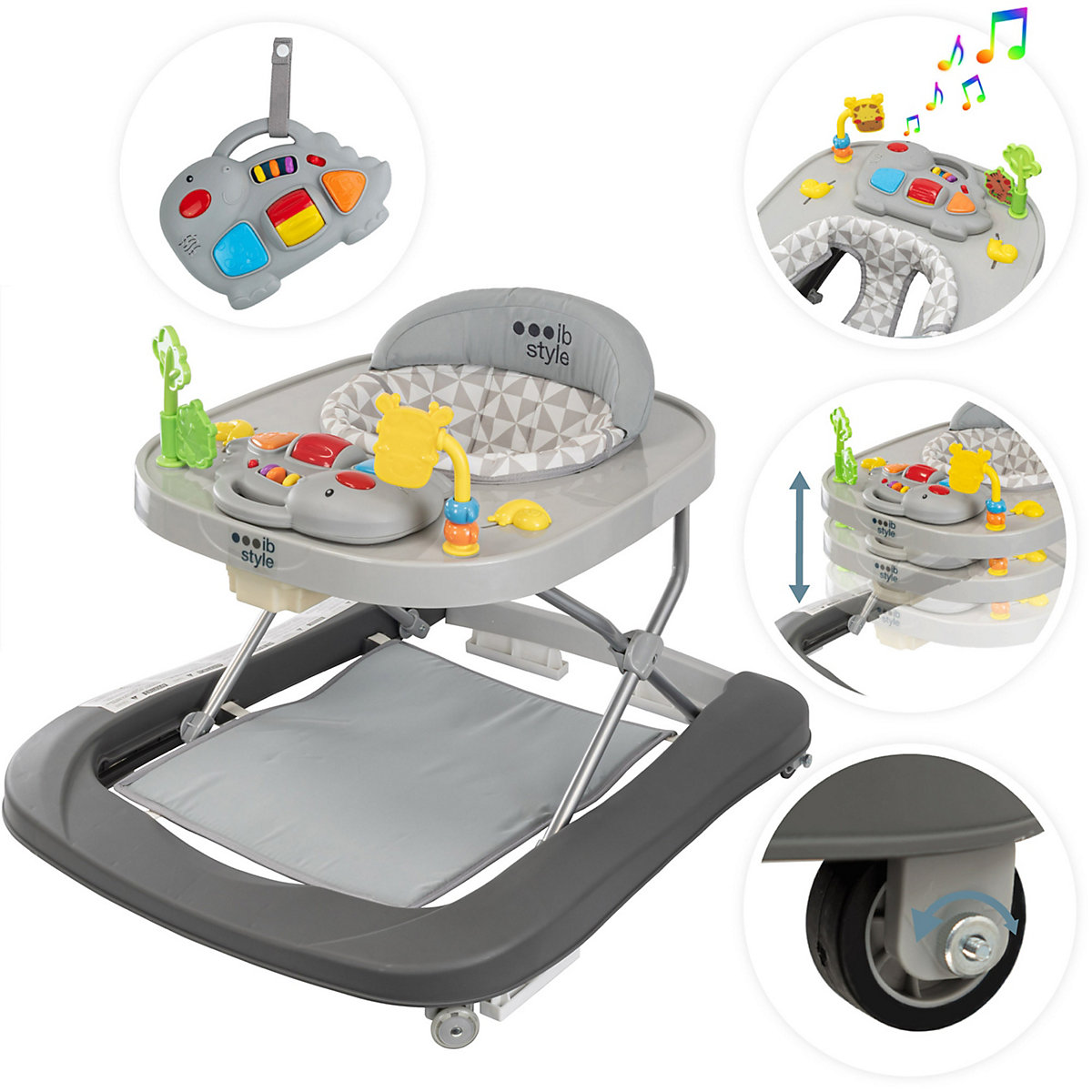 Lauflernwagen Babywalker Lauflernhilfe Gehfrei  Little Dino Licht Ton 74 x 67 x 50 cm