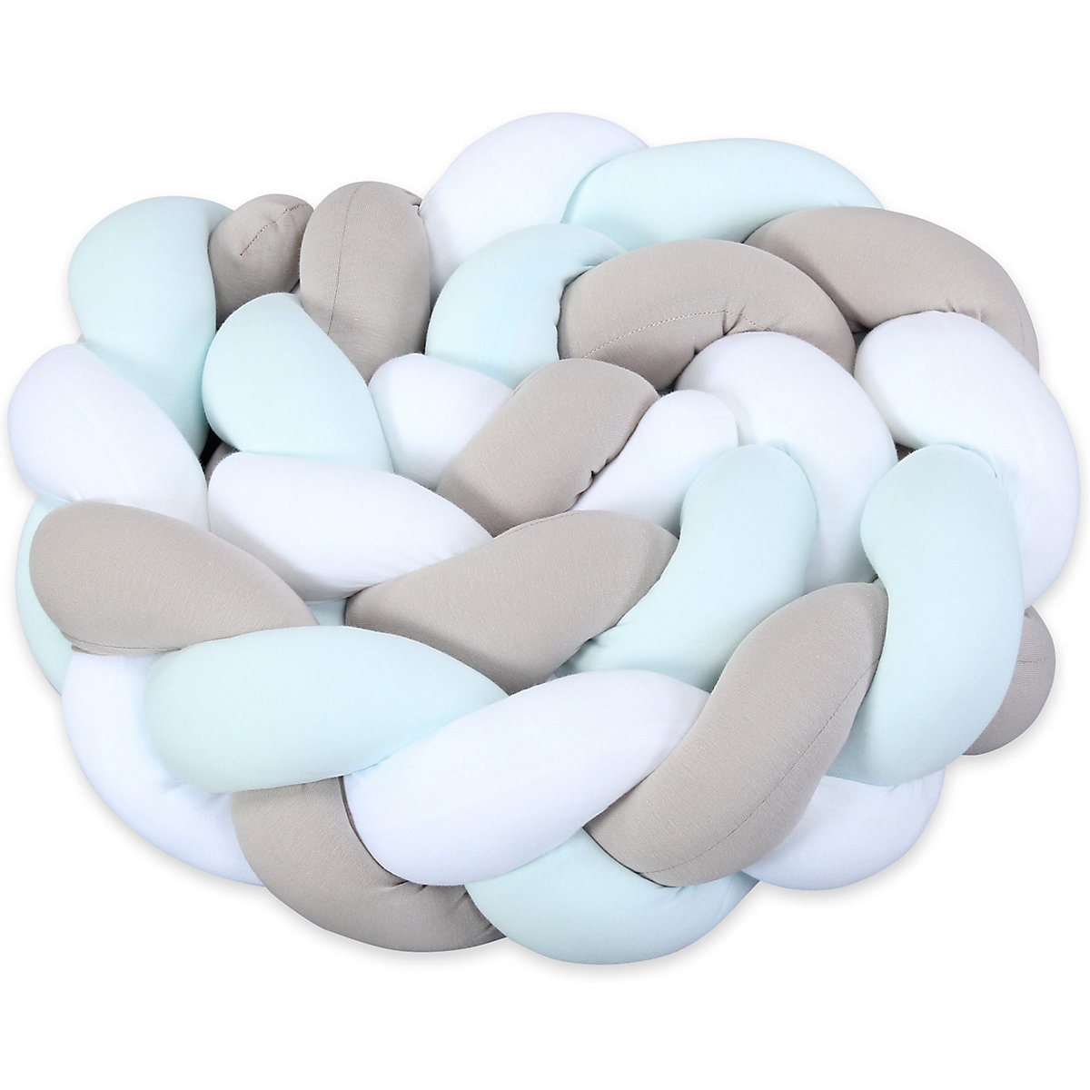Nestchenschlange babybay, geflochten, weiß/aqua, 200 cm