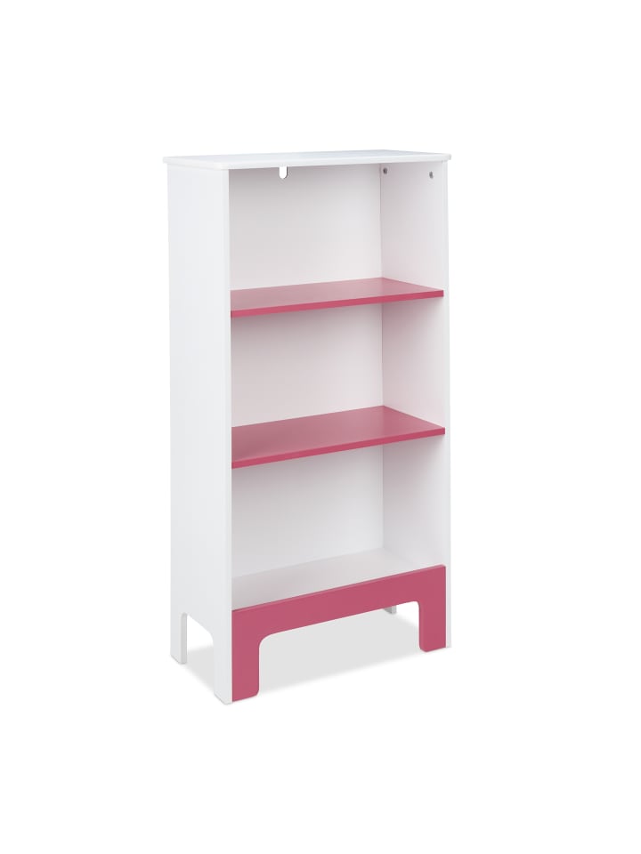 relaxdays Kinderregal in Weiß/ Rosa - (B)48 x (H)91 x (T)24 cm günstig kaufen onesize