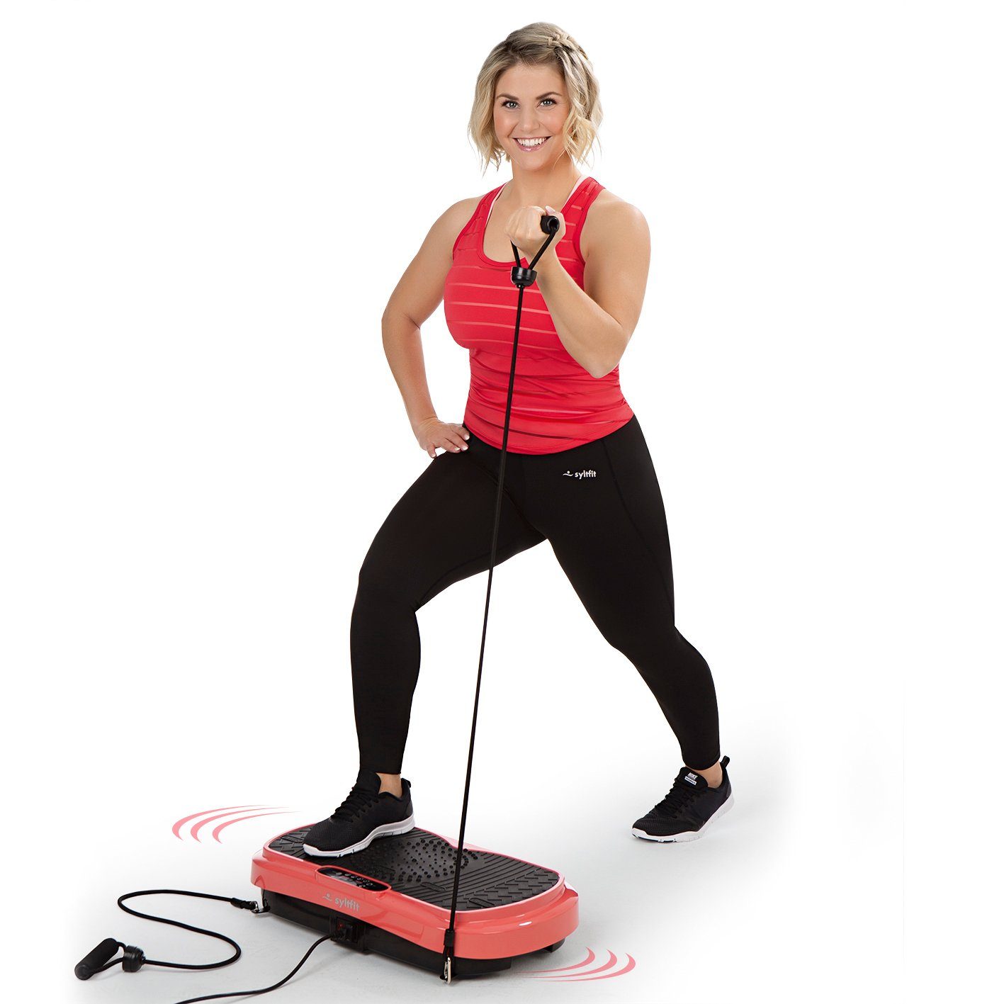 syltfit Vibrationsplatte Beatrice Egli, 200,00 W, 99 Intensitätsstufen, (4-teilig), Trainer Fitness Power Ganzkörper Trainingsgerät