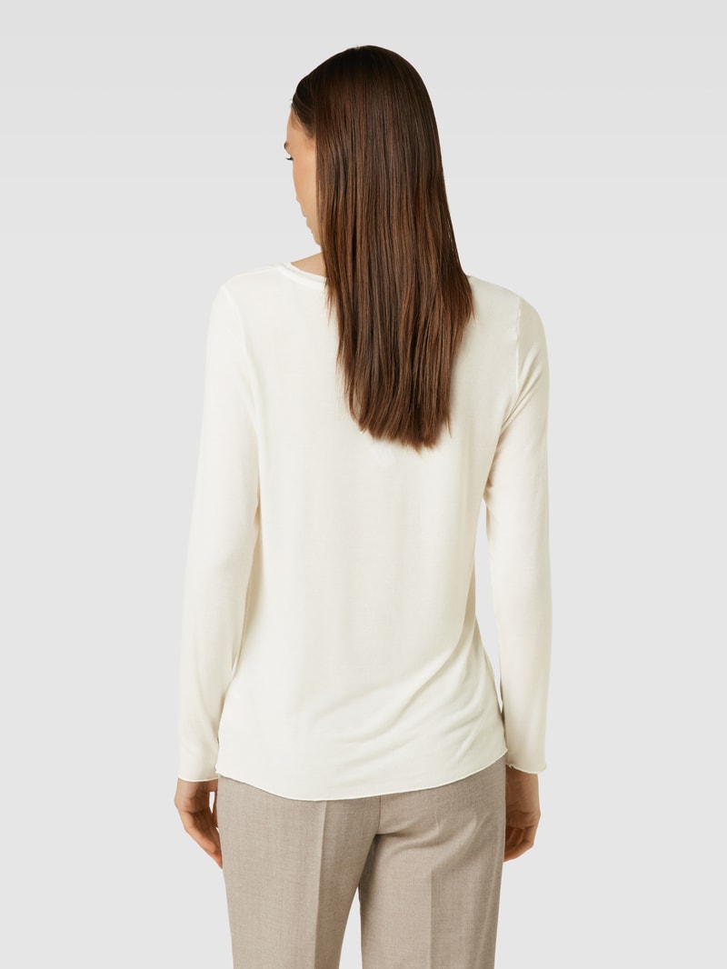 Longsleeve mit Label-Detail in offwhite